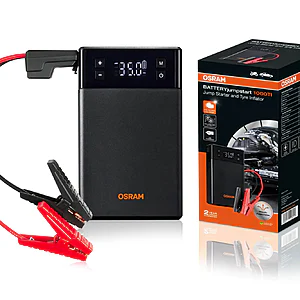 Външна батерия OSRAM BATTERY jumpstart 1000TI за стартиране на двигателя, с компресор за гуми, 12000mAh, 12V
