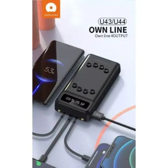 Преносима батерия WUW U44 20000 mAh - Бяла