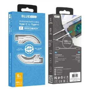 BLUE Power Кабел USB-C – USB-C 1м 100W/5A – Бял BBX44 - Image 13