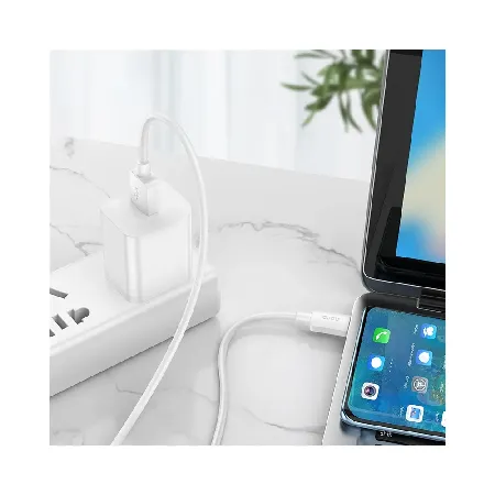 HOCO Кабел USB-A – USB-C 1м 100W/6A – Бял X96