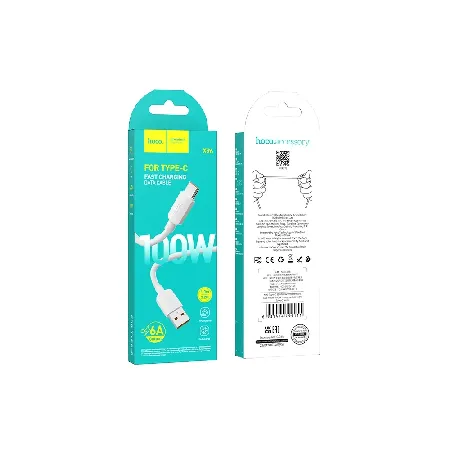 HOCO Кабел USB-A – USB-C 1м 100W/6A – Бял X96