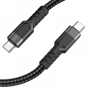 HOCO Кабел USB-C – USB-C екстра устойчив 1.2м 60W/3A – Черен/Син U110