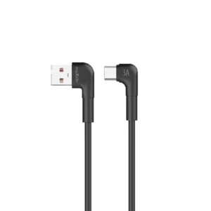 Maxlife Кабел USB-A – USB-C ъглов 2м 3A – Черен MXUC-09