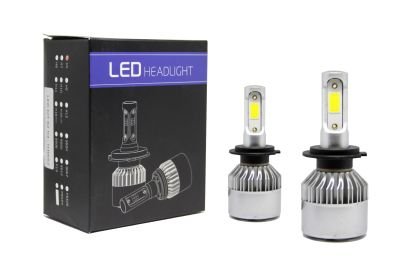 LED крушки H7 - Led система S2 - 30 800 лукса, 18W - COB 6000K - 300% повече светлина