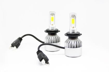 LED крушки H7 - Led система S2 - 30 800 лукса, 18W - COB 6000K - 300% повече светлина