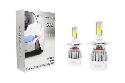 LED крушки - H4 за фарове - 7600 лумена, 36W - COB 6000K