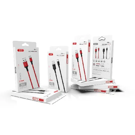 XO Кабел USB-A – USB-C плетен 2м 2.4A – Черен NB143