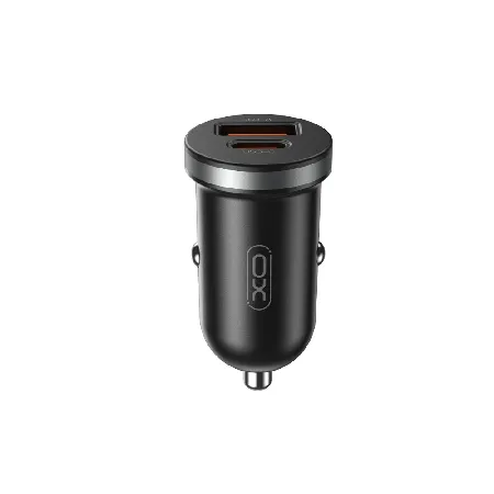 XO Зарядно за кола USB-A и USB-C изход 30W – Черен CC56