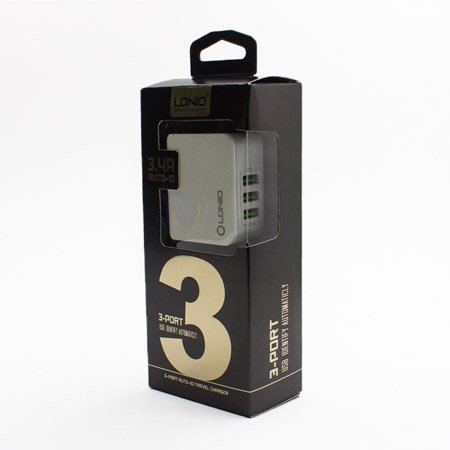 Зарядно 220V LDNIO Travel Charger 3.4A, 3 USB порта, Бяло