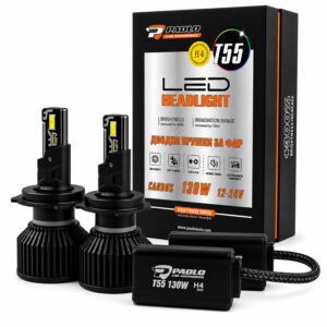 LED крушки T55 H4 130W 12/24V 6000K - комплект 2 броя за къси и дълги светлини